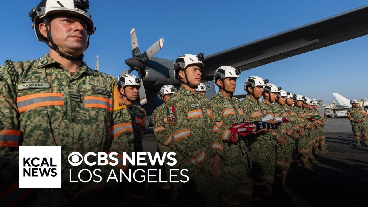 Crews of firefighters arrive from Mexico to assist as wildfires rage across LA County