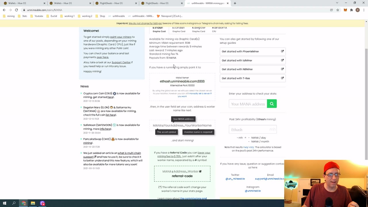 unMineable with HiveOS - Mining Decentraland