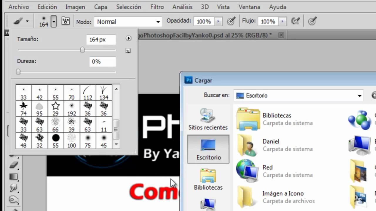 Como cargar pinceles a Photoshop by Yanko0