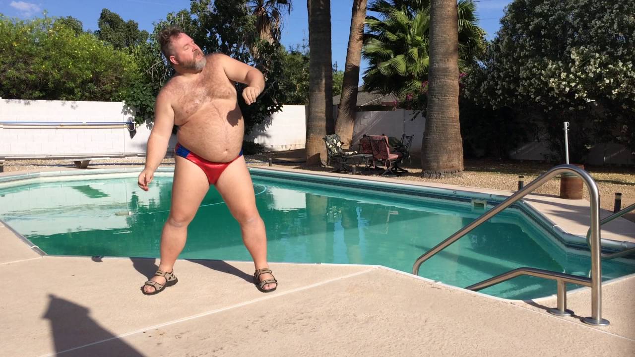 PART TWO - Big Bear dancing poolside to JT's hot new summer jam!...)