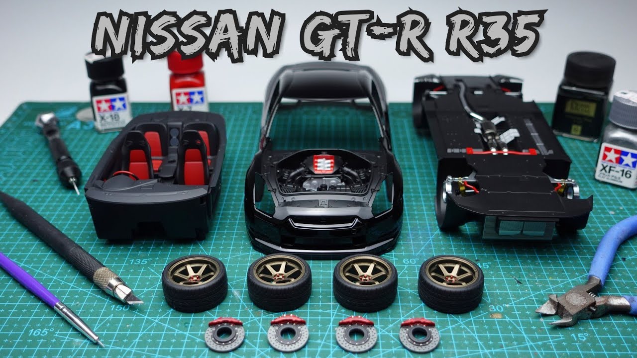 Building A Nissan GT-R R35. 1/24 Scale Model Car, Part 1/2