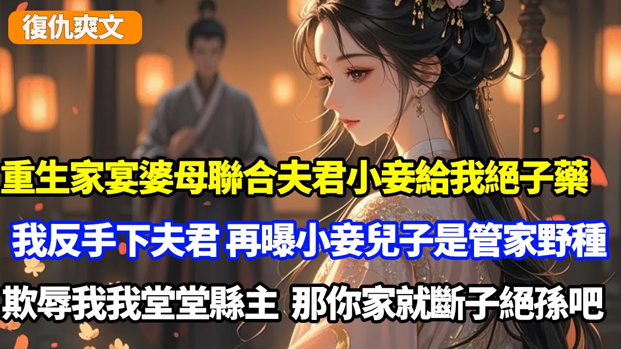 重生家宴婆母聯合夫君小妾給我絕子藥，我反手下夫君，再曝小妾兒子是管家野種事，欺負我我堂堂縣主？那就斷子絕孫吧！