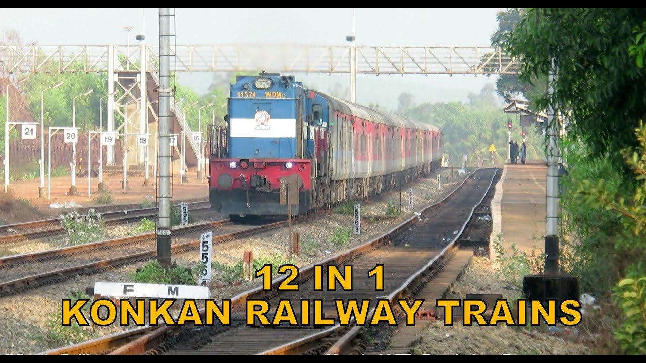 [12 in 1] Furious Konkan Railway Trains : On Aghanashini River Bridge + Kumta : Good Old Days Part 2