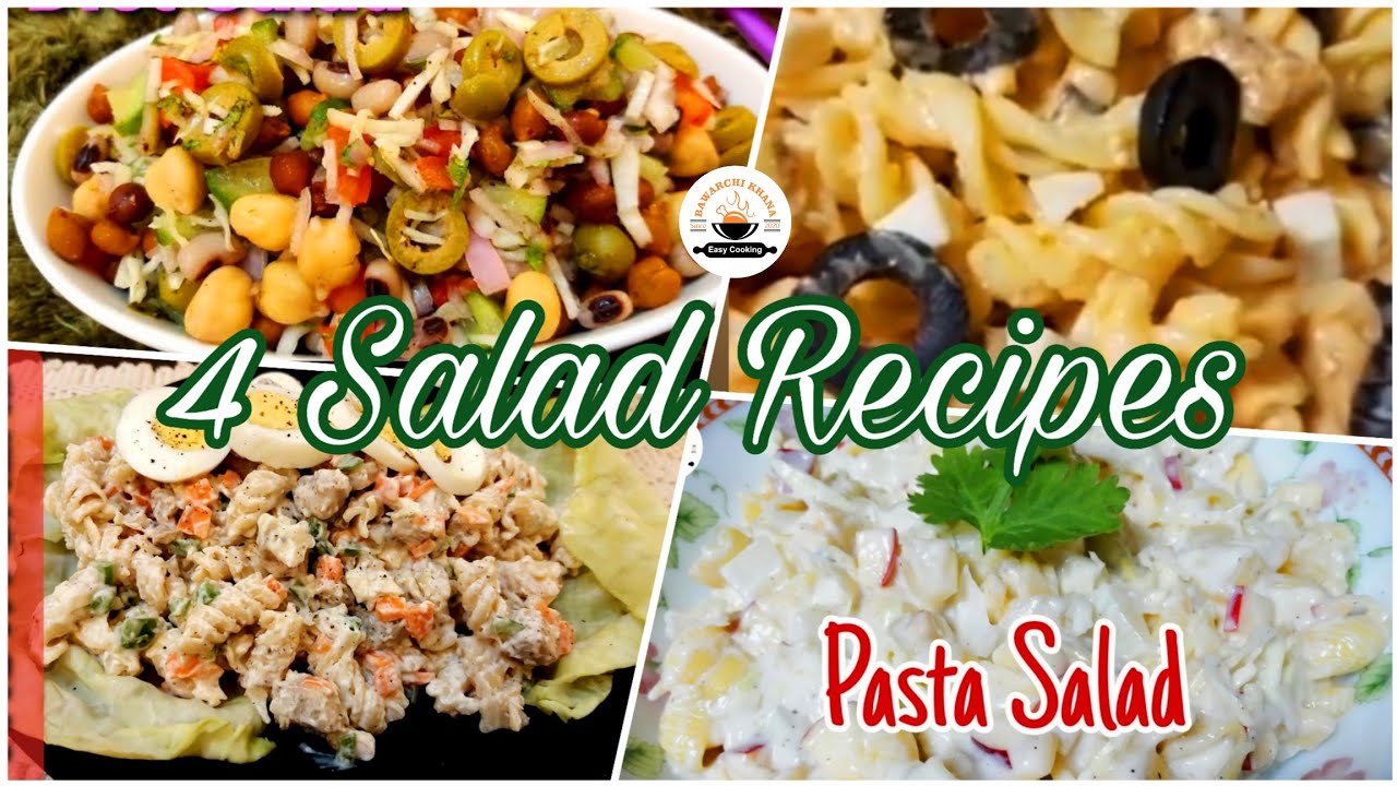 4 Types of Different Salad Recipes | Dawat Side Dish Ideas 2025 | Salad Bar #pasta #recipe #salad 