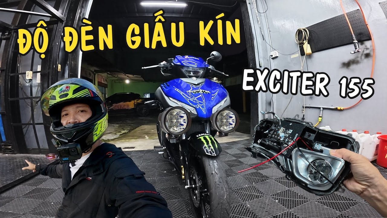 Exciter 155 VVA Độ Đèn Trợ Sáng Công Nghệ Giấu Kín, Không Bị Phát Hiện!
