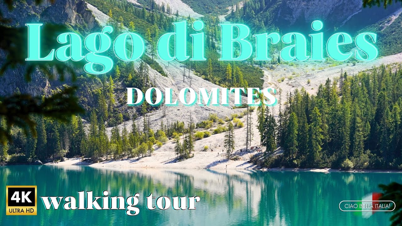 Lago di Braies Dolomites 4k walking tour 2025 💙 discover Pragser WildSee mountain hike + subtitles