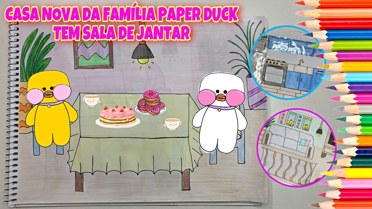 MOSTRANDO COMO ESTÁ FICANDO A CASA NOVA DA FAMÍLIA PAPER DUCK E COLORINDO A SALA DE JANTAR 😍