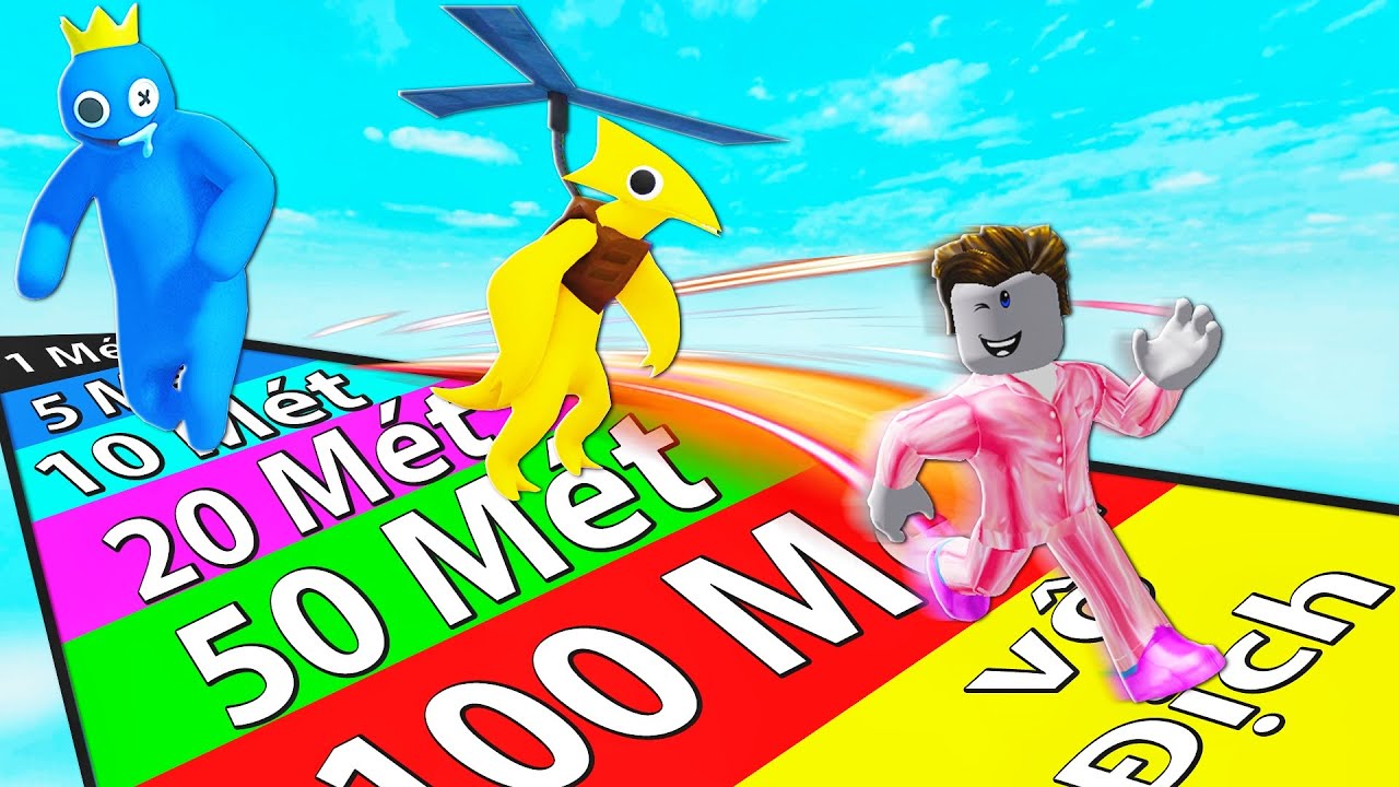 NẾU SLENDERMAN CÙNG RAINBOW FRIENDS CHẠY ĐUA Ở TRÊN THIÊN ĐÀNG DÀI 1000 MÉT