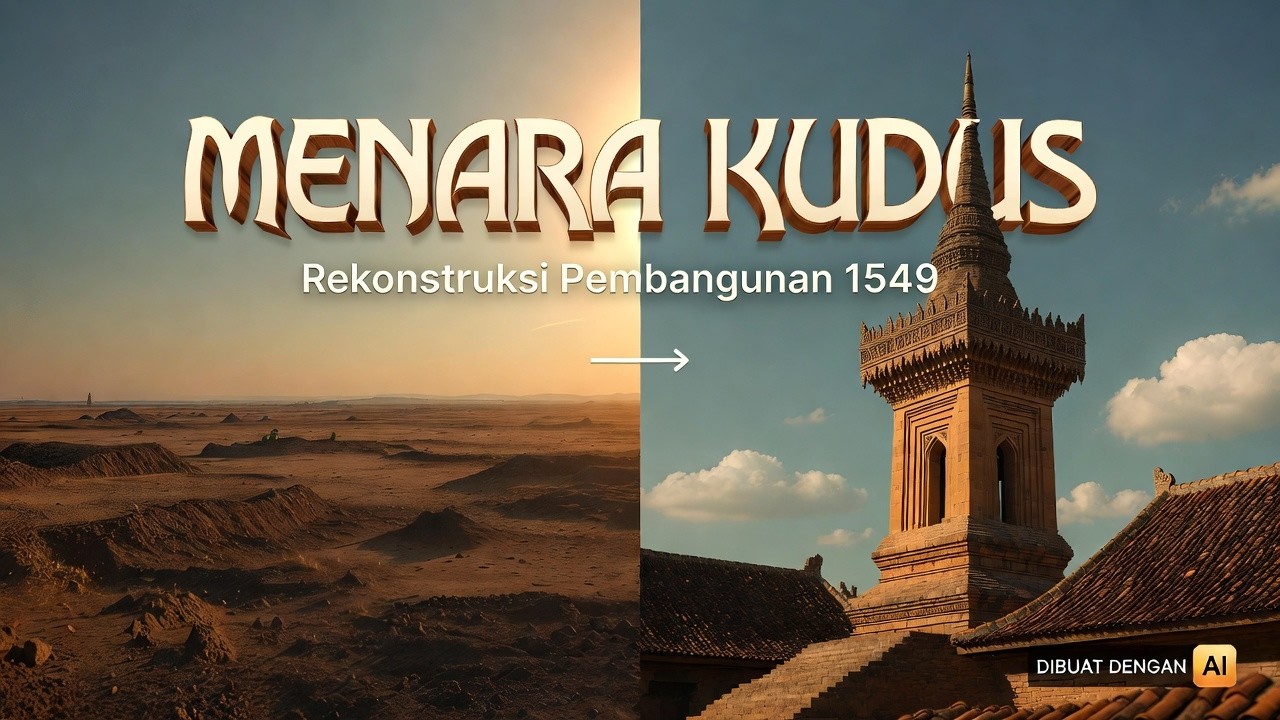 Rekonstruksi Pembangunan Masjid Menara Kudus 1549 | Timelapse Sejarah Indonesia. #gambarai #videoai