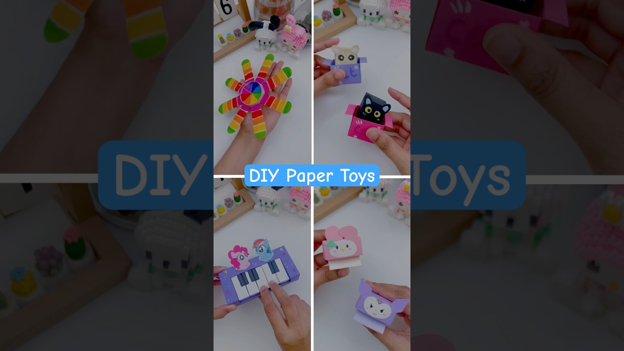 4 Fun Toys Ideas with Paper for all age groups when bored #shorts #fun #craft #artandcraft #art