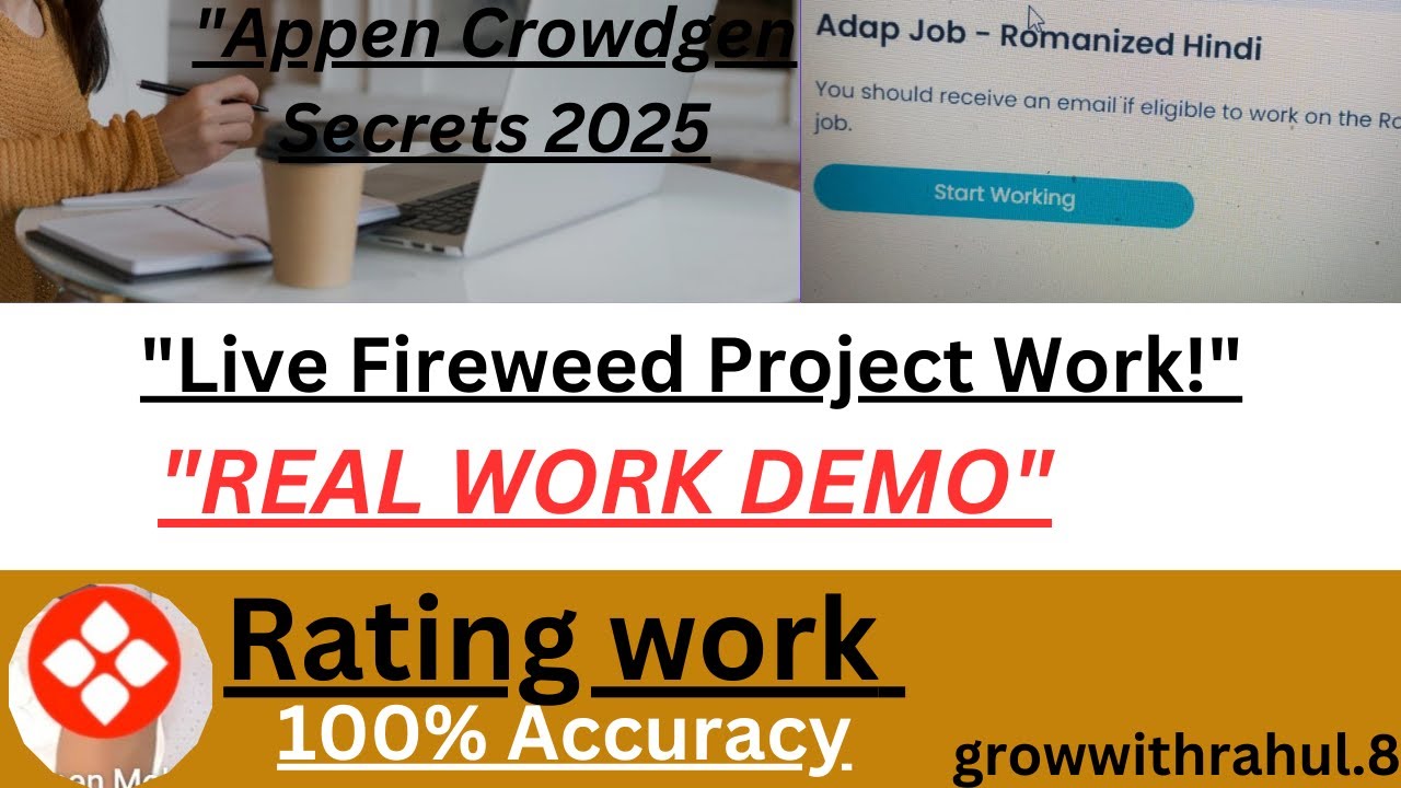 Live Work Fireweed Project 2025 New version | Crowdgen by Appen | Real-Time Demo, Guidelines & Quiz|