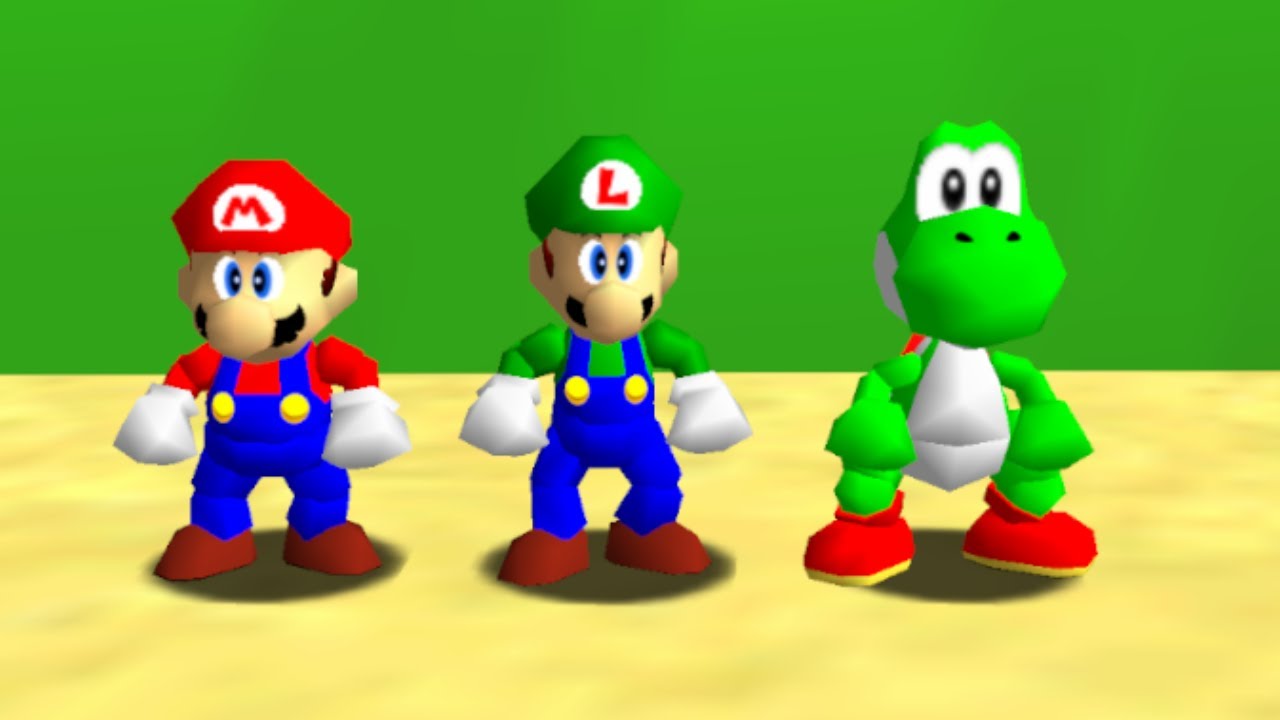 Luigi, Yoshi and Mario in Super Mario 64 (3 Players) - Full Game 100% Walkthrough