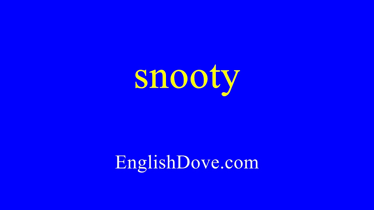 How to pronounce snooty in American English.