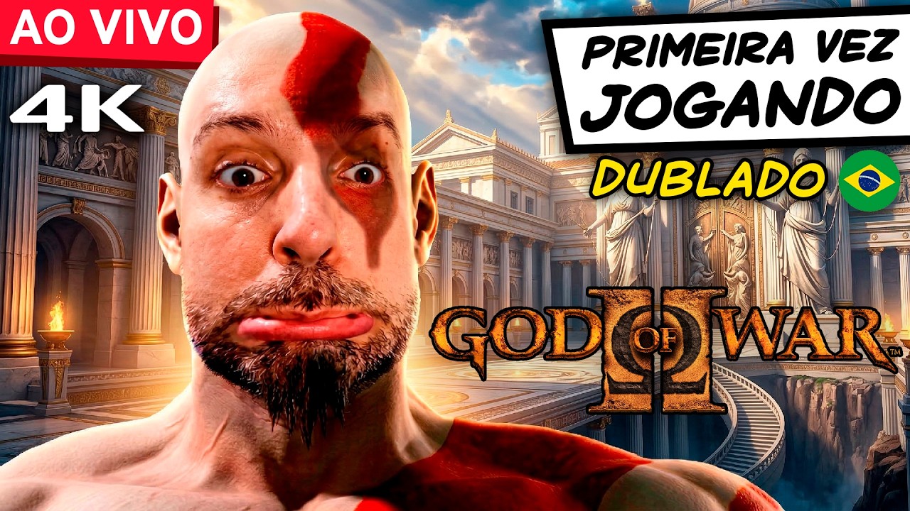 🔴 GOD OF WAR 2 em 4K Dublado: Primeira Vez Jogando! Gameplay Ao Vivo Até Zerar!