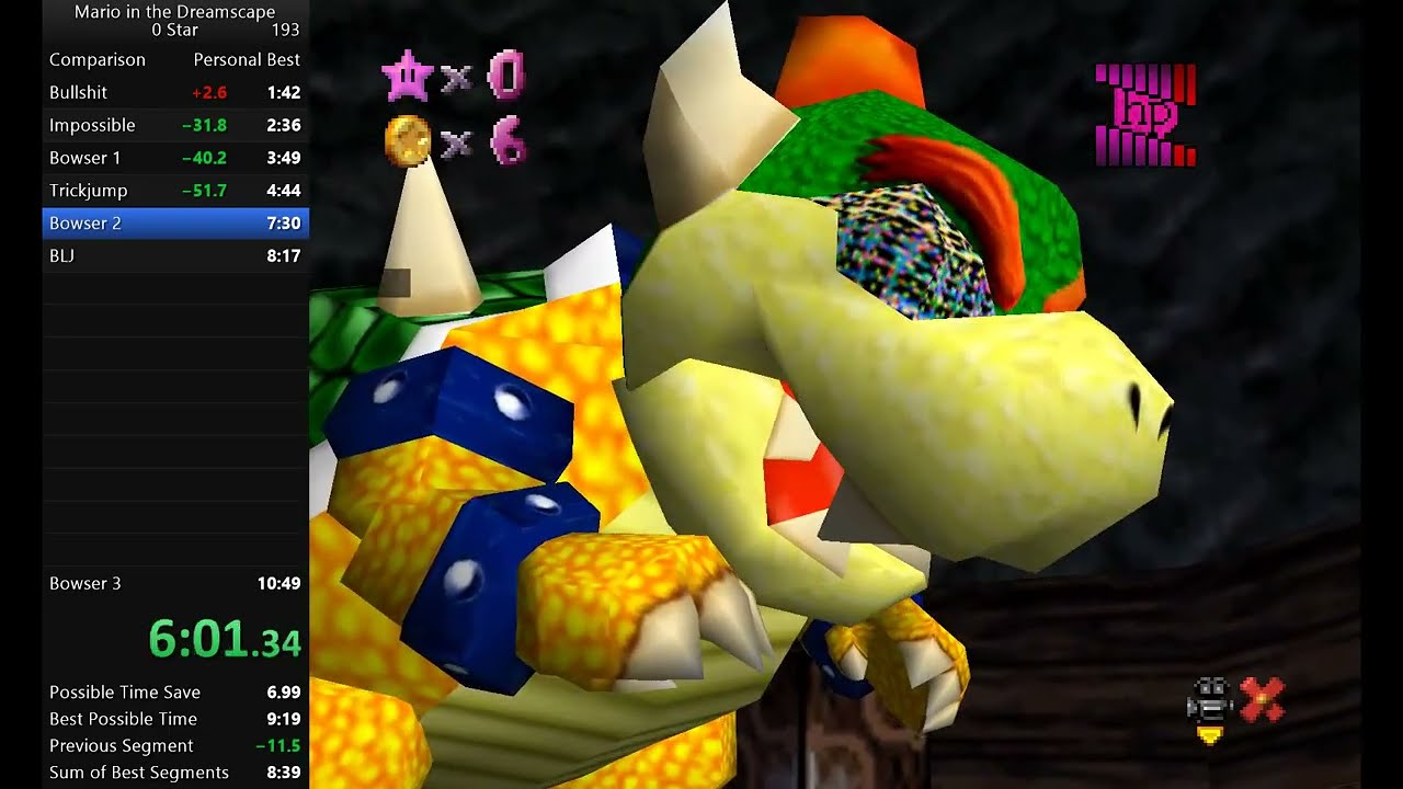 [Old WR] Mario in the Dreamscape 0 Star Speedrun in 9:34