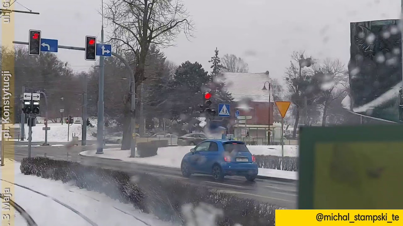 CabView Linia 4. Druska - Ogólna. godzinę później ;). M8C-NF #810 zimą.