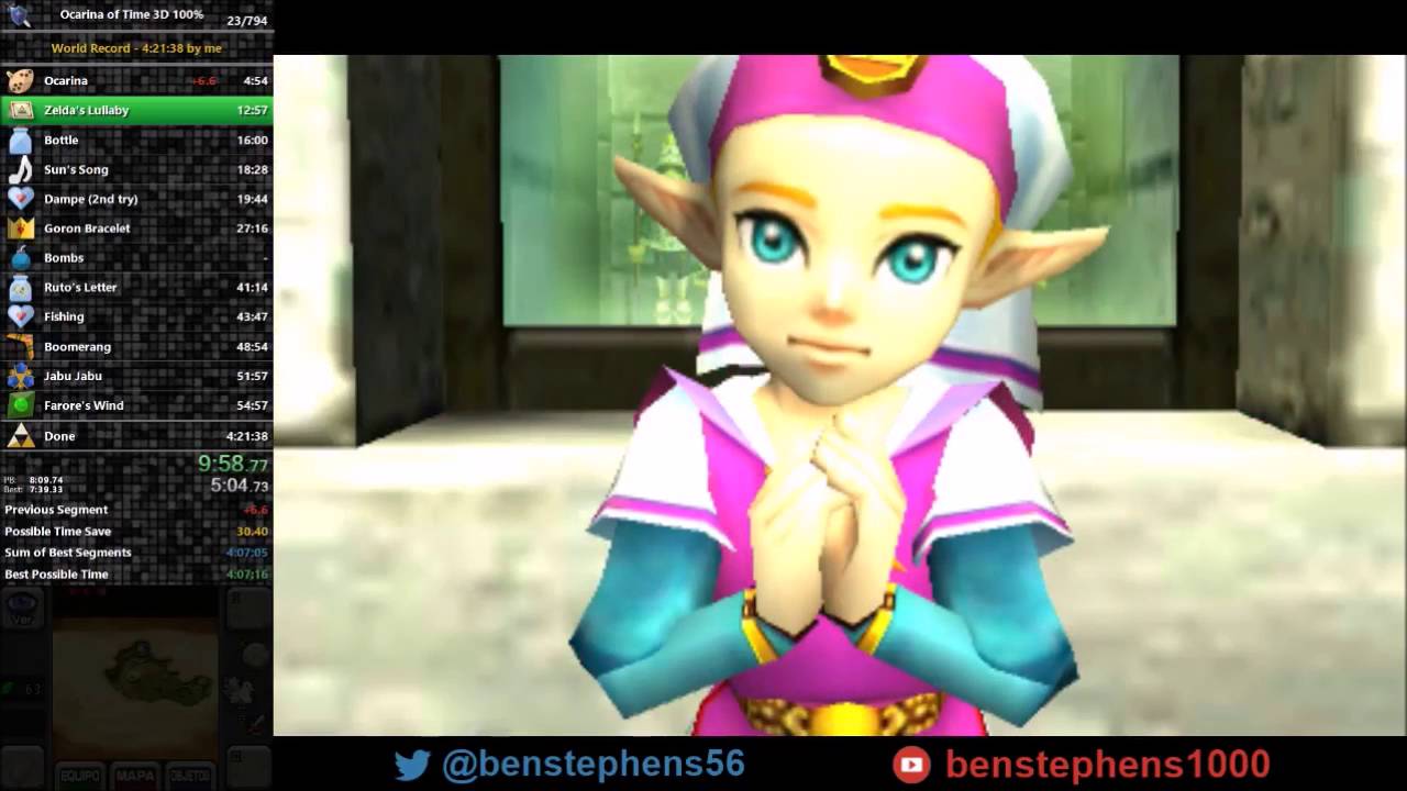 Ocarina of Time 3D 100% Speedrun in 4:19:20