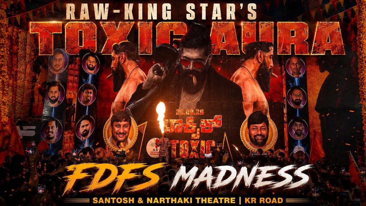 TOXIC FDFS Madness 🔥 Rocking Star Yash Fans Go WILD in Bengaluru | Santosh & Narthaki