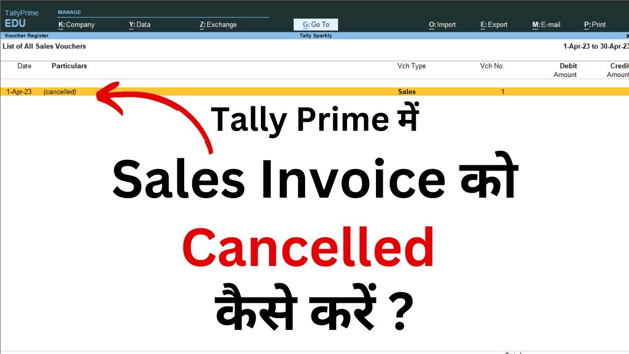 How to cancel a Sales Invoice in Tally Prime? || How to cancel a Sales Invoice in Tally Prime?