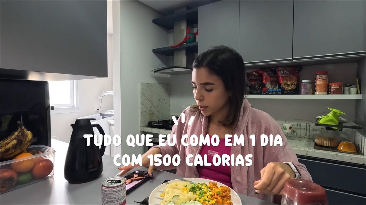 TUDO QUE EU COMO EM UM DIA COM 1500 CALORIAS -  fase de definição/emagrecimento/cutting