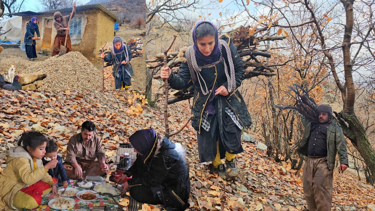 The battle for the warmth of life: gathering firewood in the deadly cold of nomadic winter ❄️🔥🌧