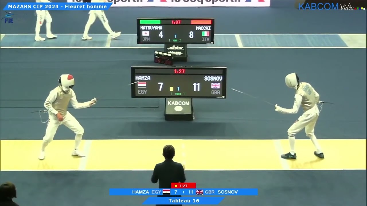 Paris World Cup 2024 SMF - L16 - Mohamed Hamza EGY v David Sosnov GBR