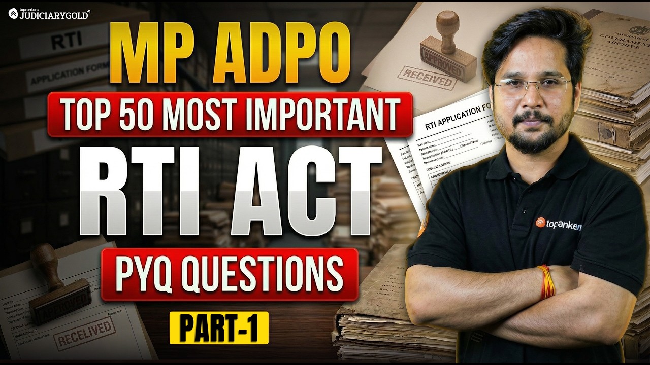 MP ADPO 2026 🎯 RTI Act Top 50 Questions | Important PYQs + Question Series | High Score Special 🔥