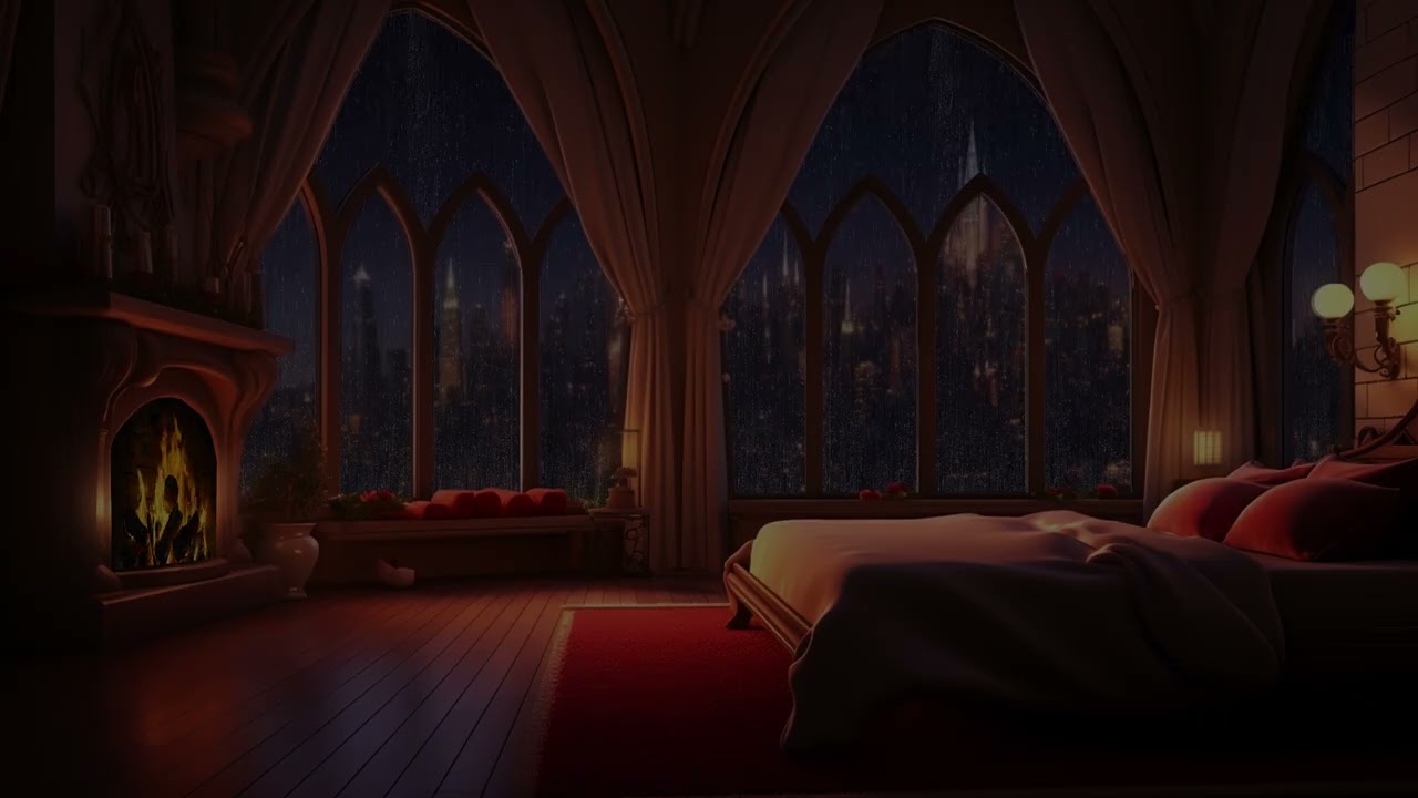 🌧️ Calm Rain and Cozy Fireplace Behind Glass &ndash; A Safe Place to Feel and Breathe Again