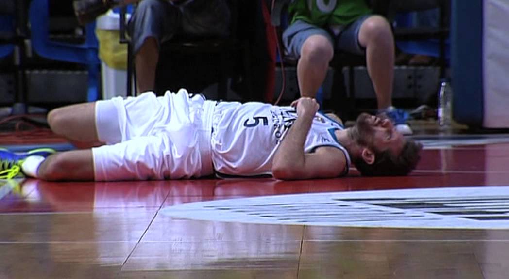 Bestial alley-oop de Rudy Fernández... y Rudy sale lesionado