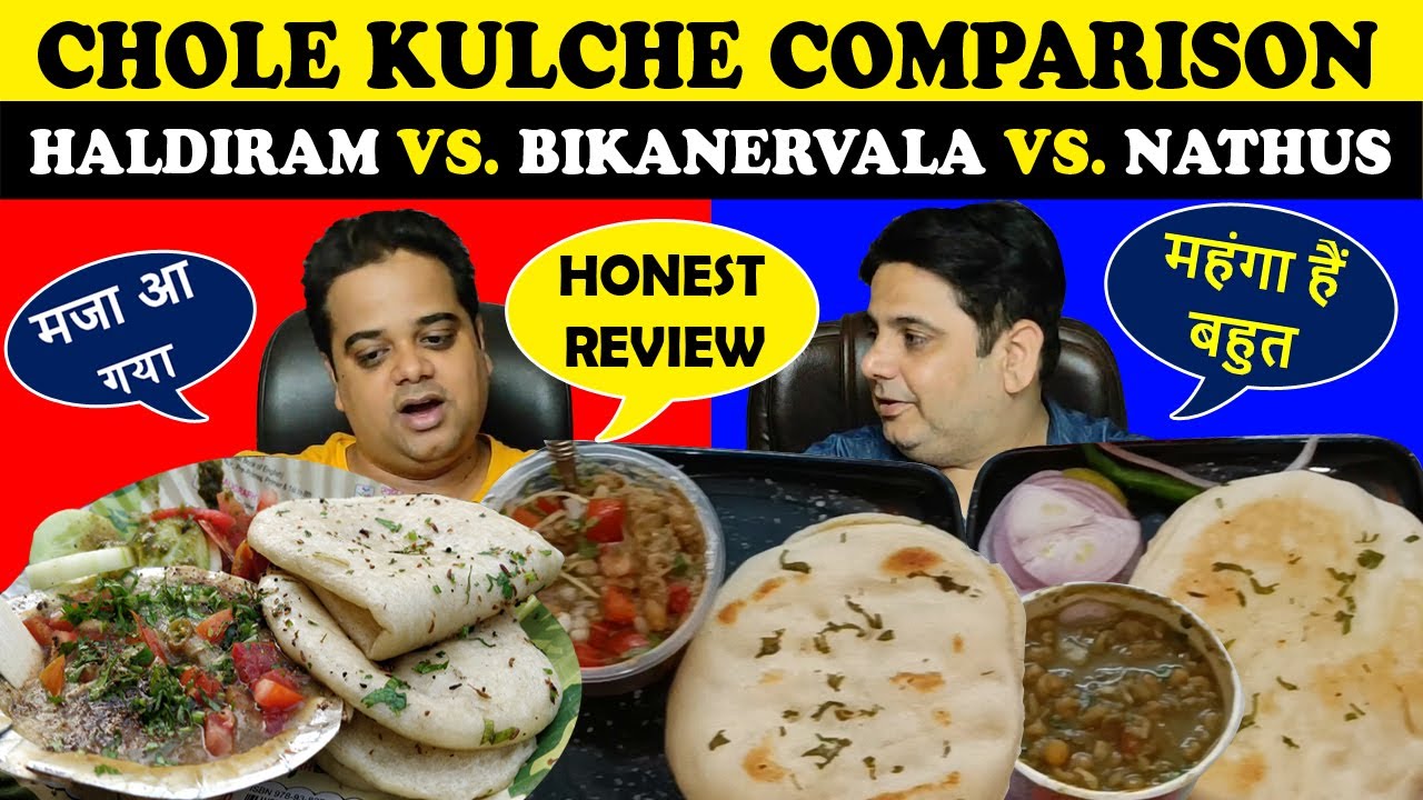 Best Chole Kulche Comparison in Delhi ! Haldiram vs Bikanervala vs Nathu's ! Indian Food Vlog