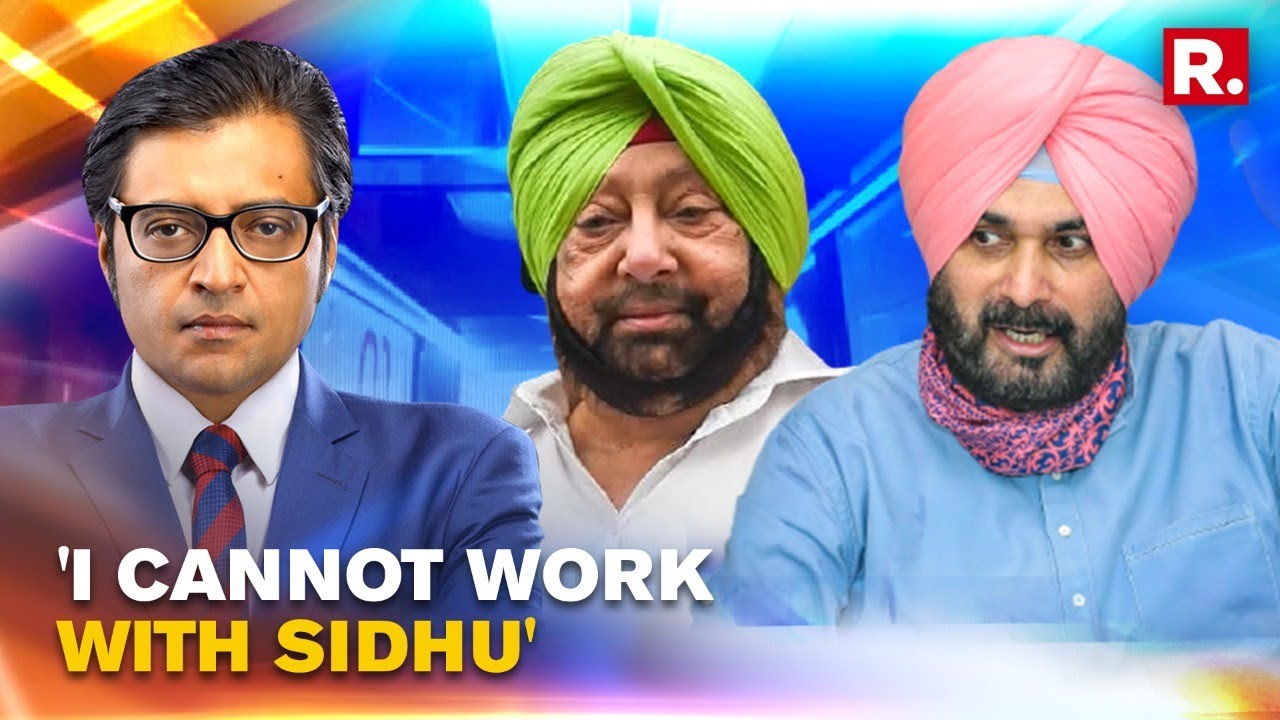 'Sidhu is totally incapable': Capt. Amarinder Singh tells Arnab Goswami after resigning as Punjab CM