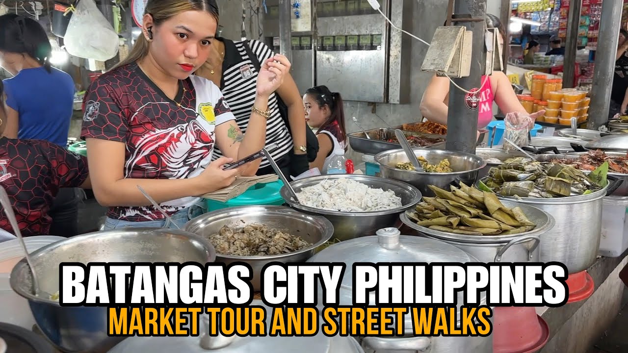 Batangas City PHILIPPINES-Public Market and street scenes [4k] walking tour