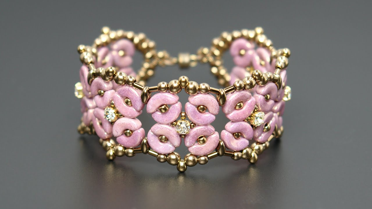 Arcos & Superduos Jewelry - Beaded Bracelet Tutorial #arcosparpuca #superduobeads #chatonmontés