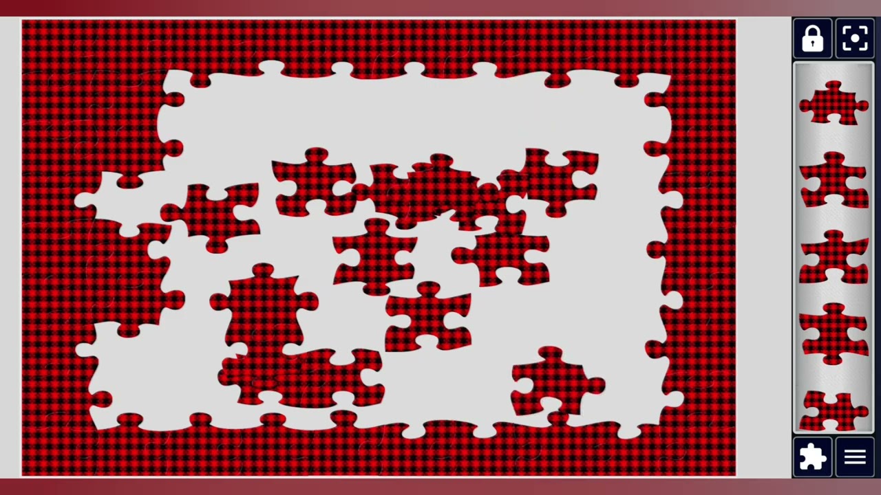 Red puzzles with Centered a Checkered piece🟥||Relaxing puzzles Art🧩||