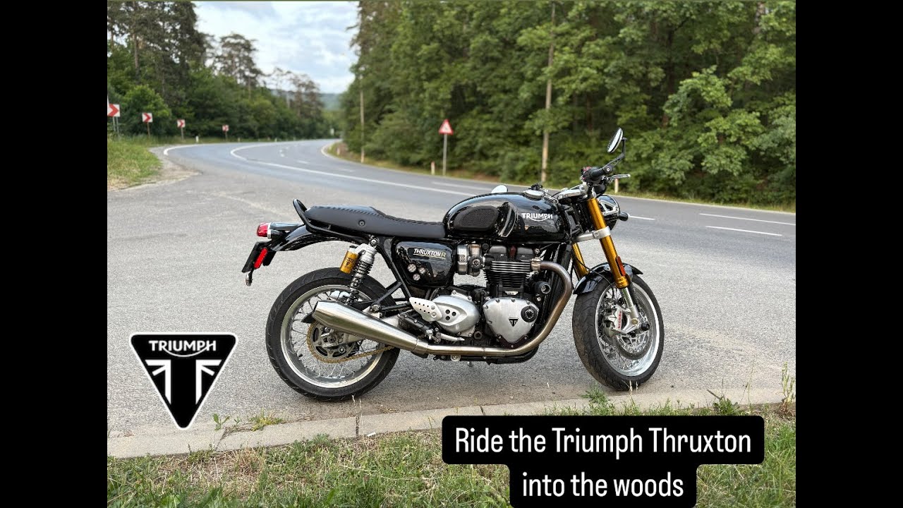 Ride the Triumph Thruxton into the woods #insta360 #4K