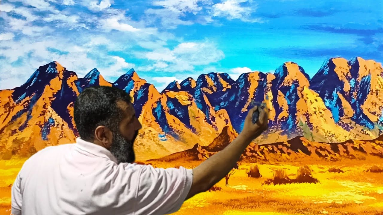 افضل فكرة لرسم الجبال بطريقه احترافية بالفرشاة