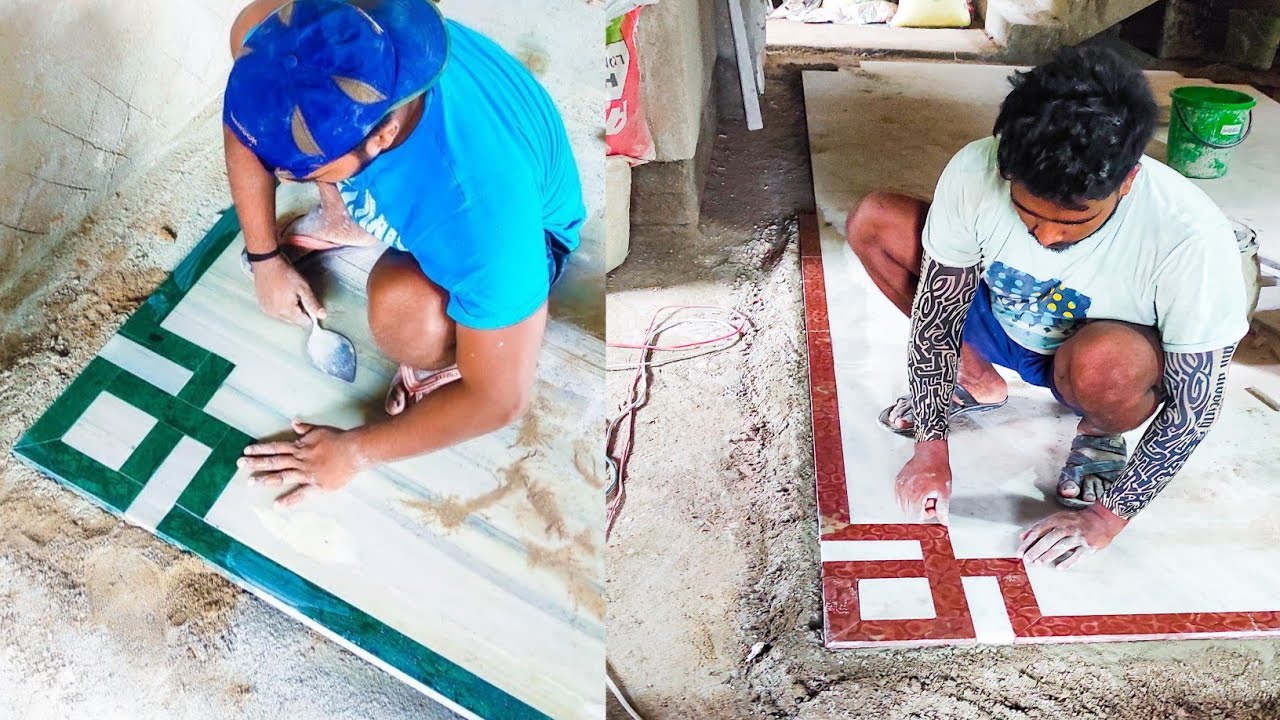 Marble Border Corner Design/Marble Border Corner Design Cutting And Installation Full Process part-2