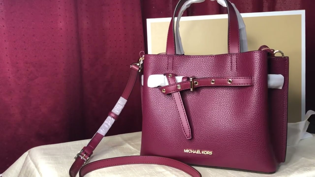 Michael Kors Emilia Small satchel Mulberry + dimensions + modshots