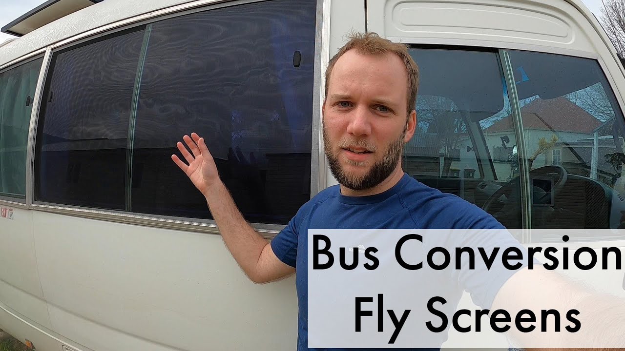 Toyota Coaster Bus Conversion - Custom Fly Screen Install