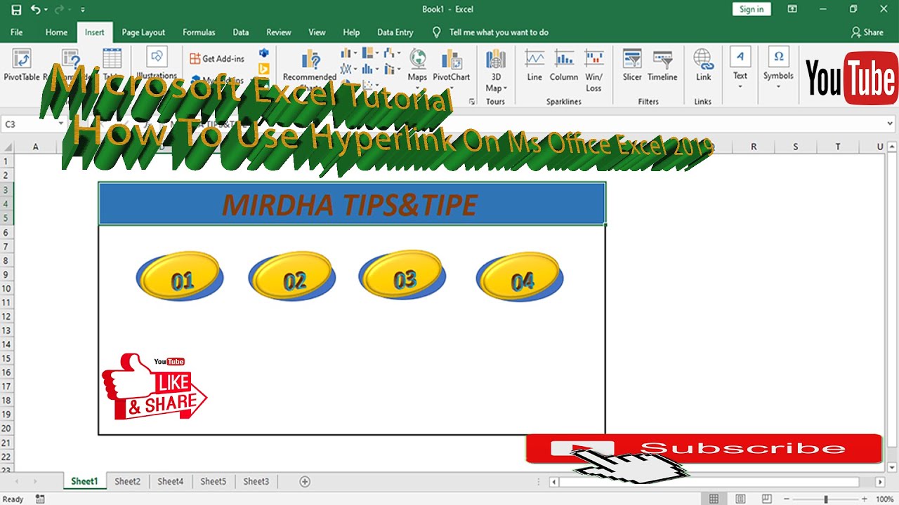 Microsoft Excel Tutorial How To Use Hyperlink On Microsoft Office Excel 2019