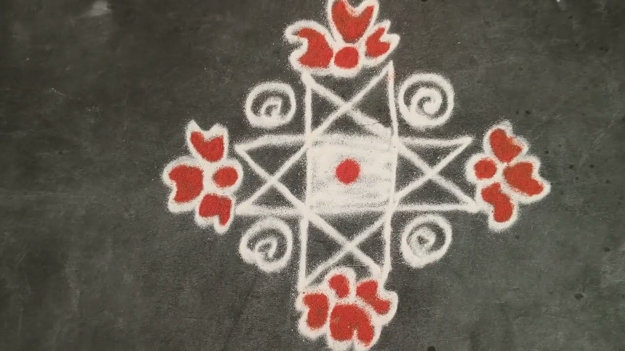 #art rangoli #easy simple daily rangoli ♥️ design 🌹✨🙏