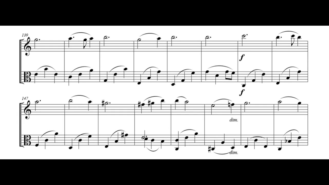 J.J.C.Sibelius duo in C for violin and viola SCORE