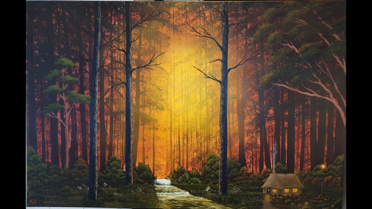 Gratis schilderles: Bob Ross Style - Timelapse - Rust  (1080 HD)