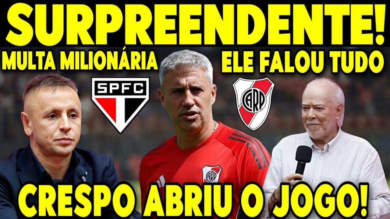 A TORCIDA EXPLODIU DE ALEGRIA! DECISÃO TOMADA AGORA, CRESPO SURPREENDE SOBRE SAÍDA DO SÃO PAULO 