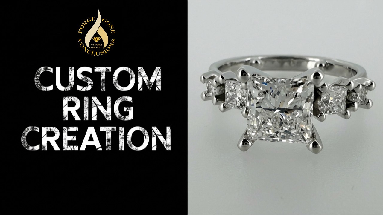 Creating a Princess Cut Engagement Ring with Side Stones