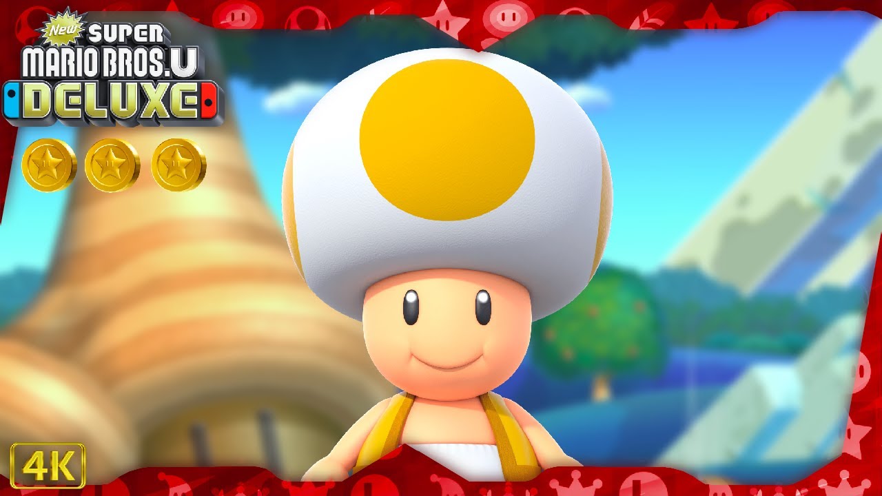 New Super Mario Bros. U Deluxe ⁴ᴷ Full Playthrough (All Star Coins) Yellow Toad