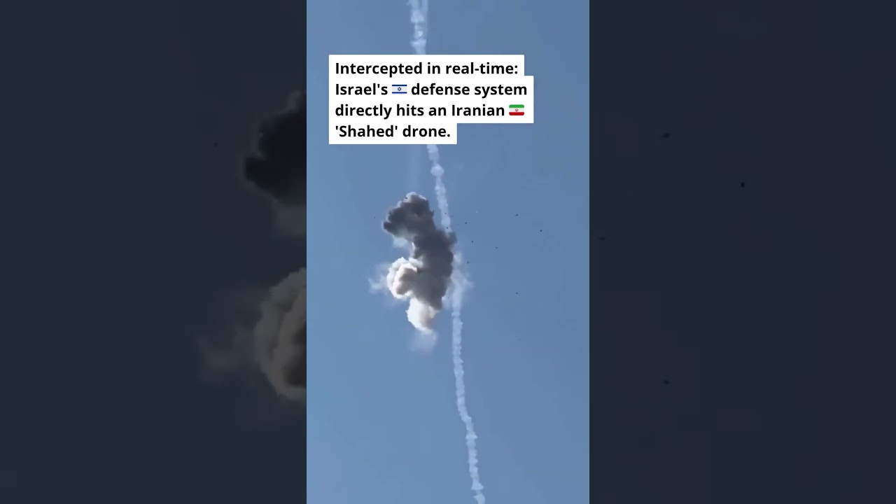 Israel Shoots Down Iranian Drone in Real Time | Iron Dome in Action