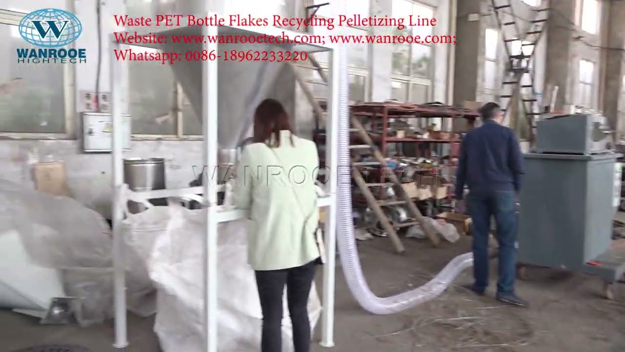 PET Pelletizing Machine Bottle Flakes Recycling Granulating Granules Pellet Making Line