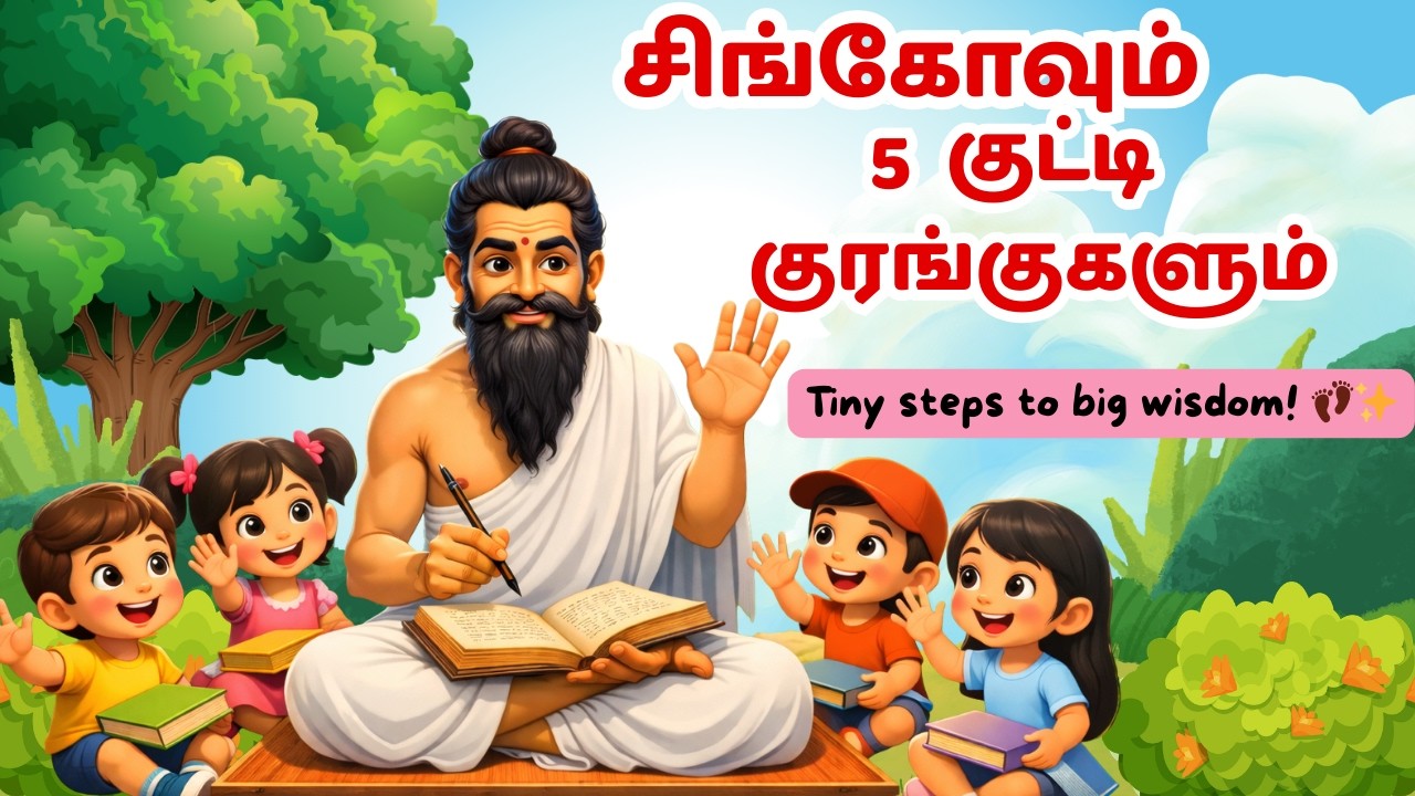 ஐந்து குட்டி குரங்குகளும் மந்திர மரமும்! 🐒✨ | திருவள்ளுவர் கதைகள் | குறள் 25