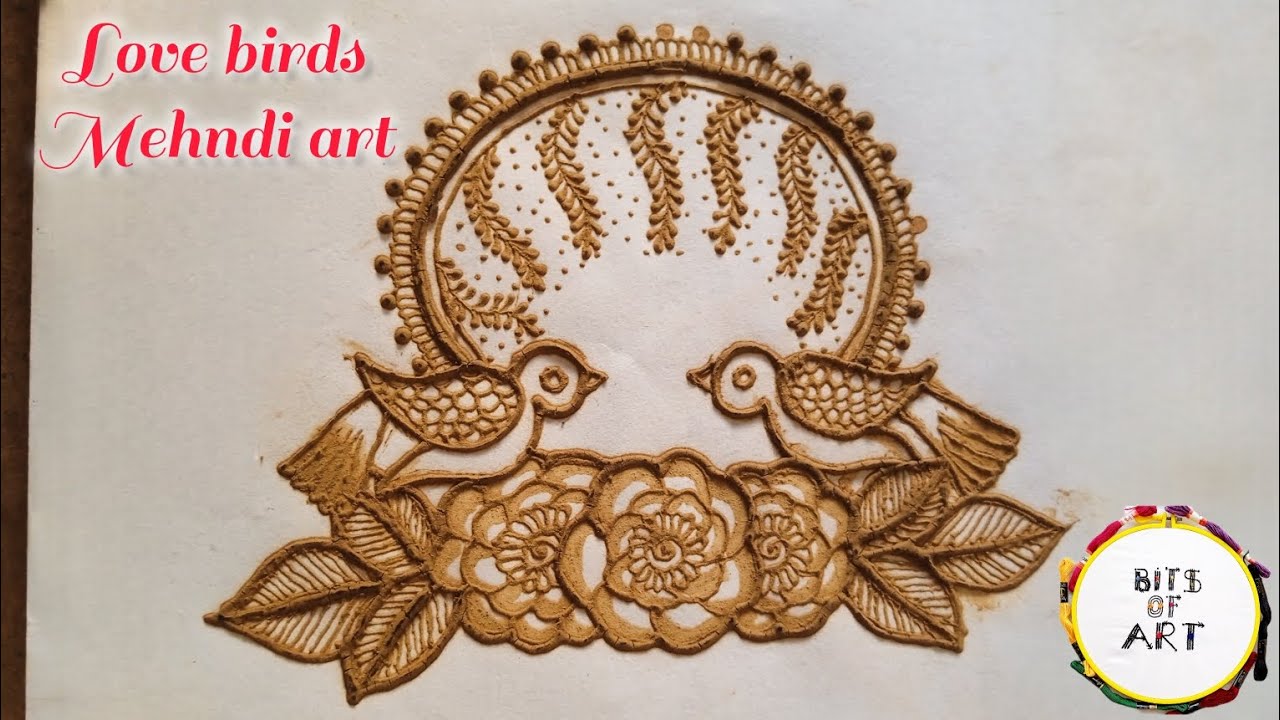 Learn A love birds for Engagement mehndi design/ Advance mehndi work/ Mehndi Art || Bits of ART ||